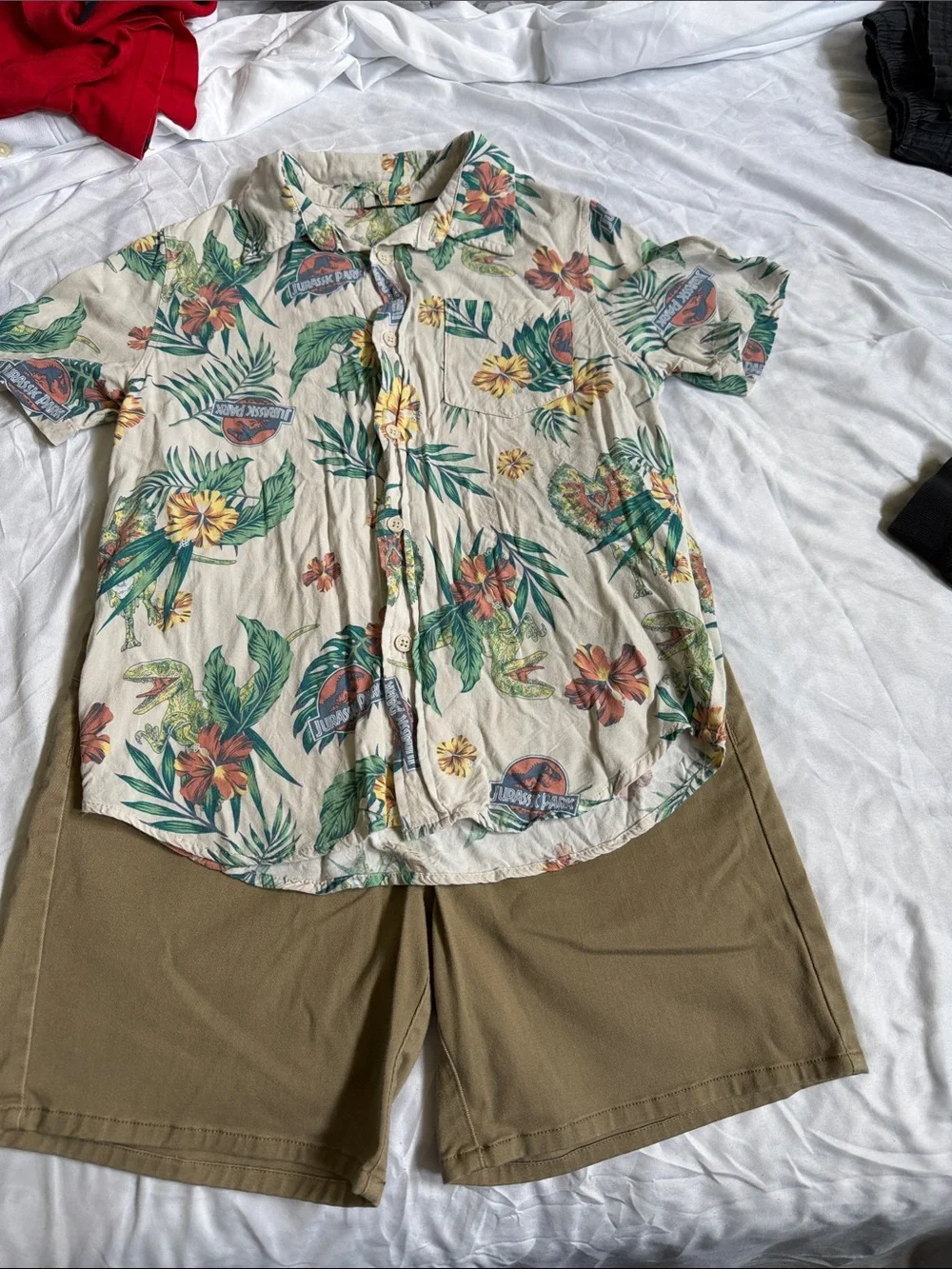 Volcom Cream Tropical Floral Button-Down Shirt - Kids